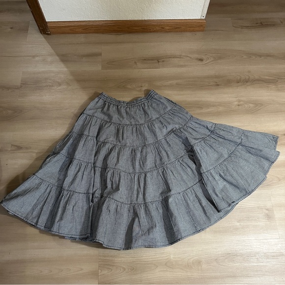 Free People In Full Swing Gingham Midi Skirt Size Small Black & White - Picture 14 of 14